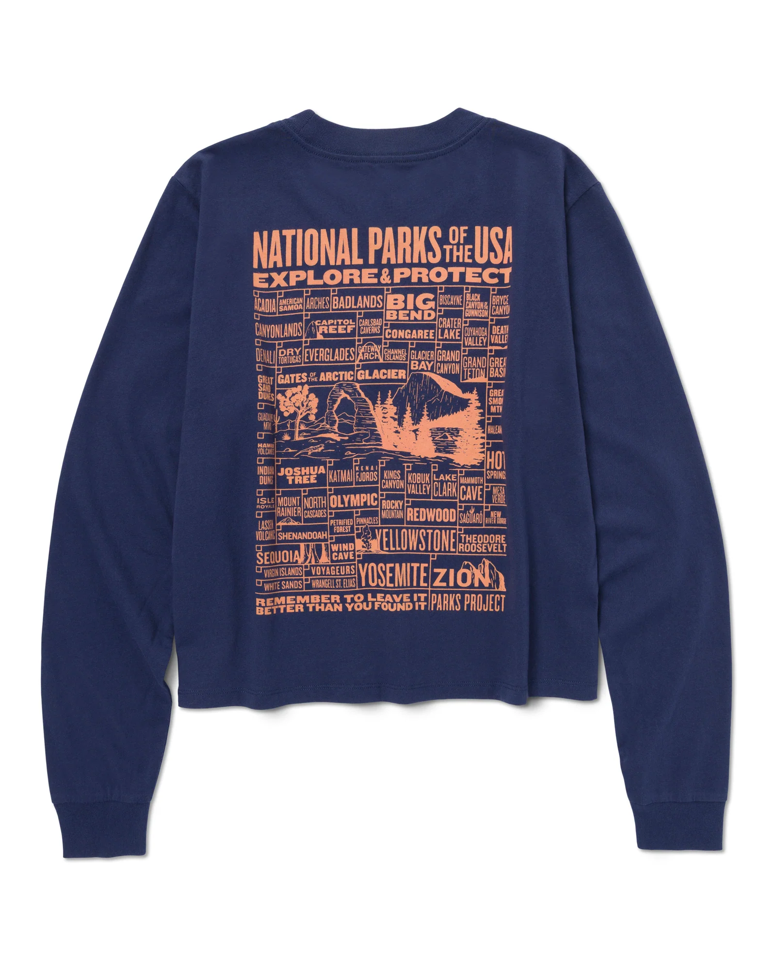 National Parks of The USA Checklist Boxy Long Sleeve Tee - Image 3