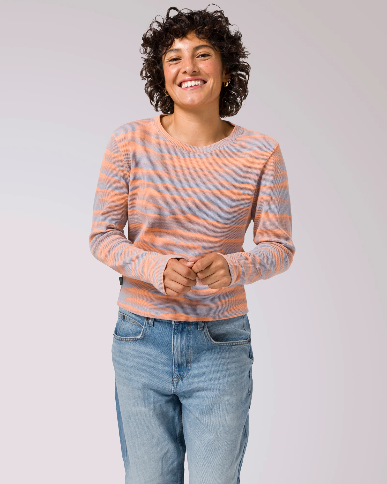 Women's Smoky Mtn. Haze Mini Waffle Tee - Image 3