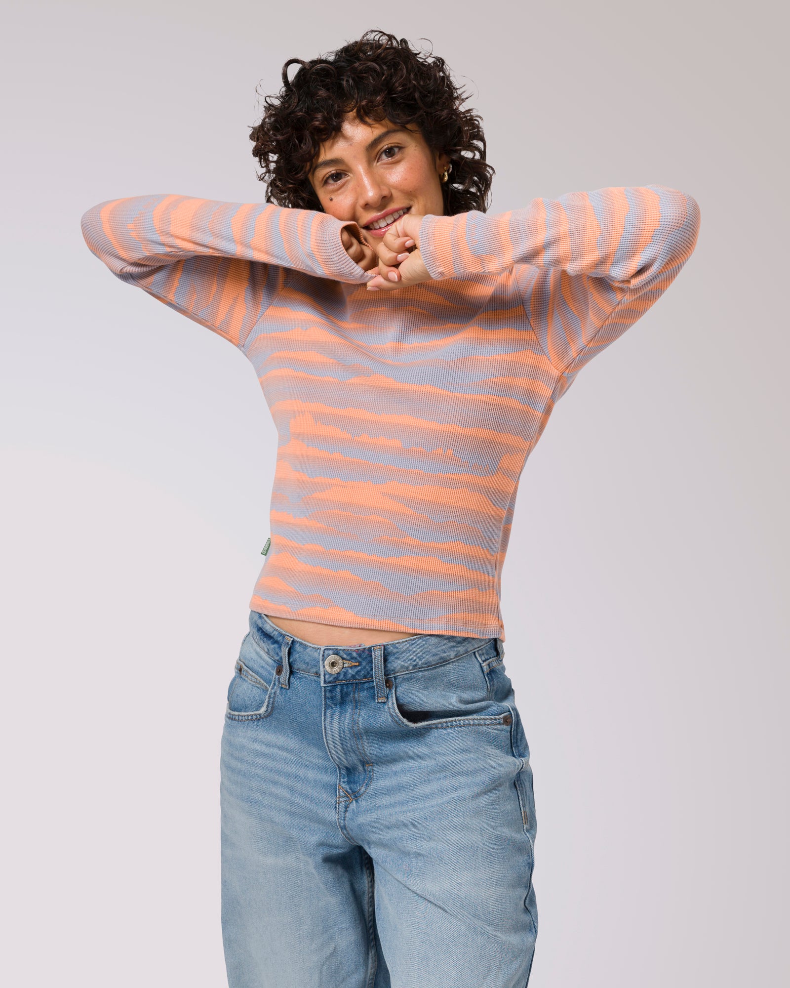 Women's Smoky Mtn. Haze Mini Waffle Tee - Image 6